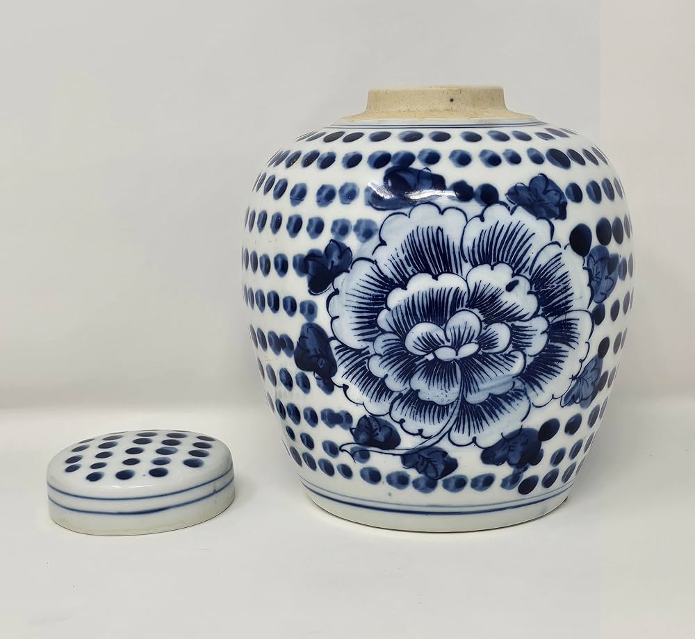 Festcool Antique Style Blue and White Porcelain Flowers